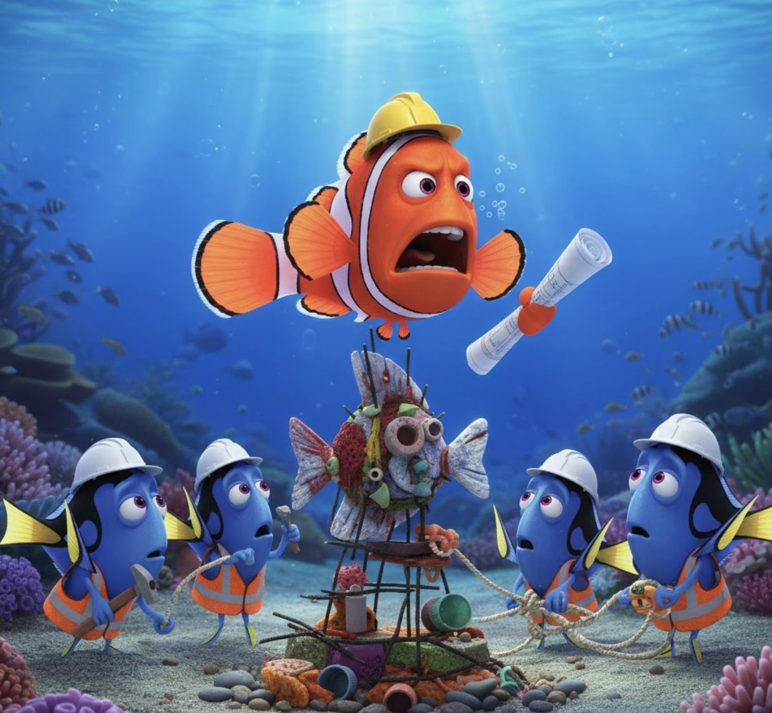 AI fish being directed by another fish